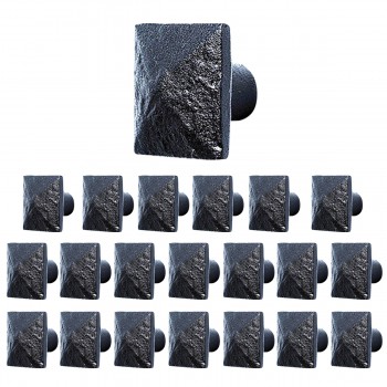 Cabinet Knob Square Black Iron 1 1/8" 