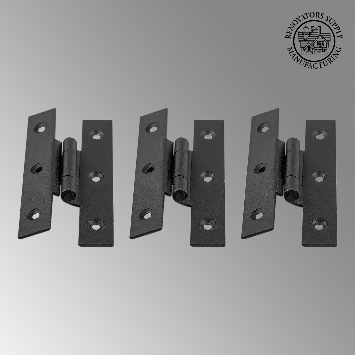 Iron Hinge H Style 3.5 inch H w/ Offset Pack of 3