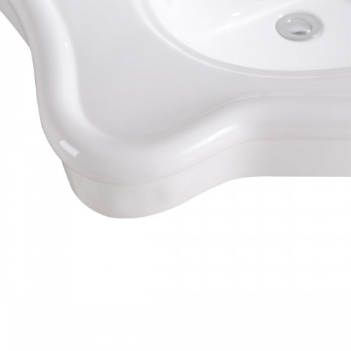 Bathroom Luxury Console Sink White China Two Spindle Leg image-4