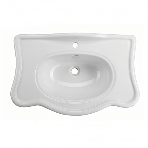 Bathroom Luxury Console Sink White China Two Spindle Leg image-6