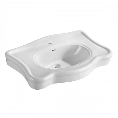 Bathroom Luxury Console Sink White China Two Spindle Leg image-7