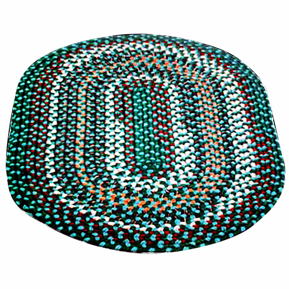 Oval Area Rug 6' x 4' Blue Nylon