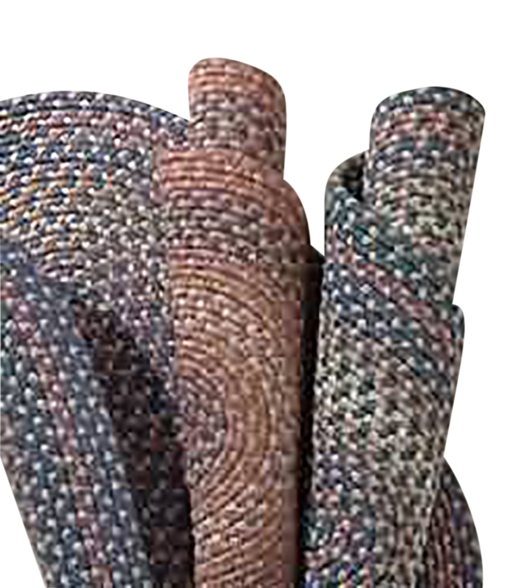 Kitchen Area Rug Nylon Braided Blue 7' x 9'