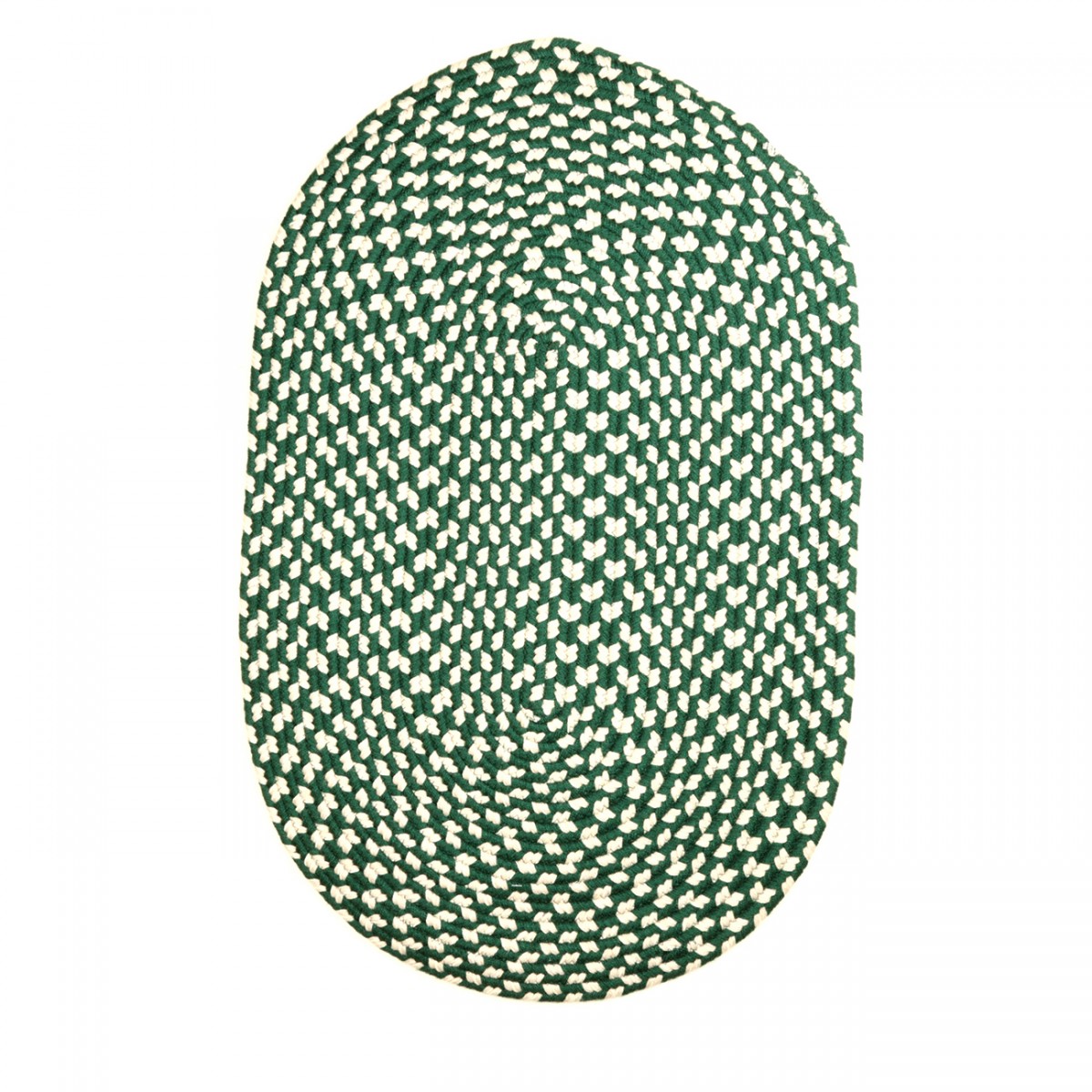 Oval Area Rug 3' x 2' Green Nylon
