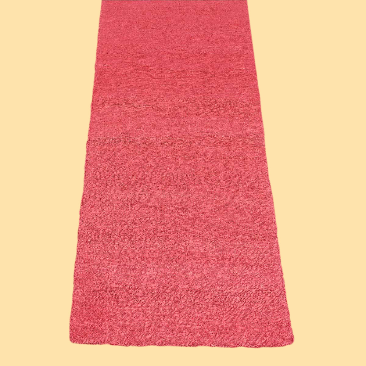 Rectangular Area Rug 8' x 2' 6" Red Cotton