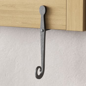 Shutter Dogs Black Wrought Iron 7" Rat Tail Design Pack of 10 