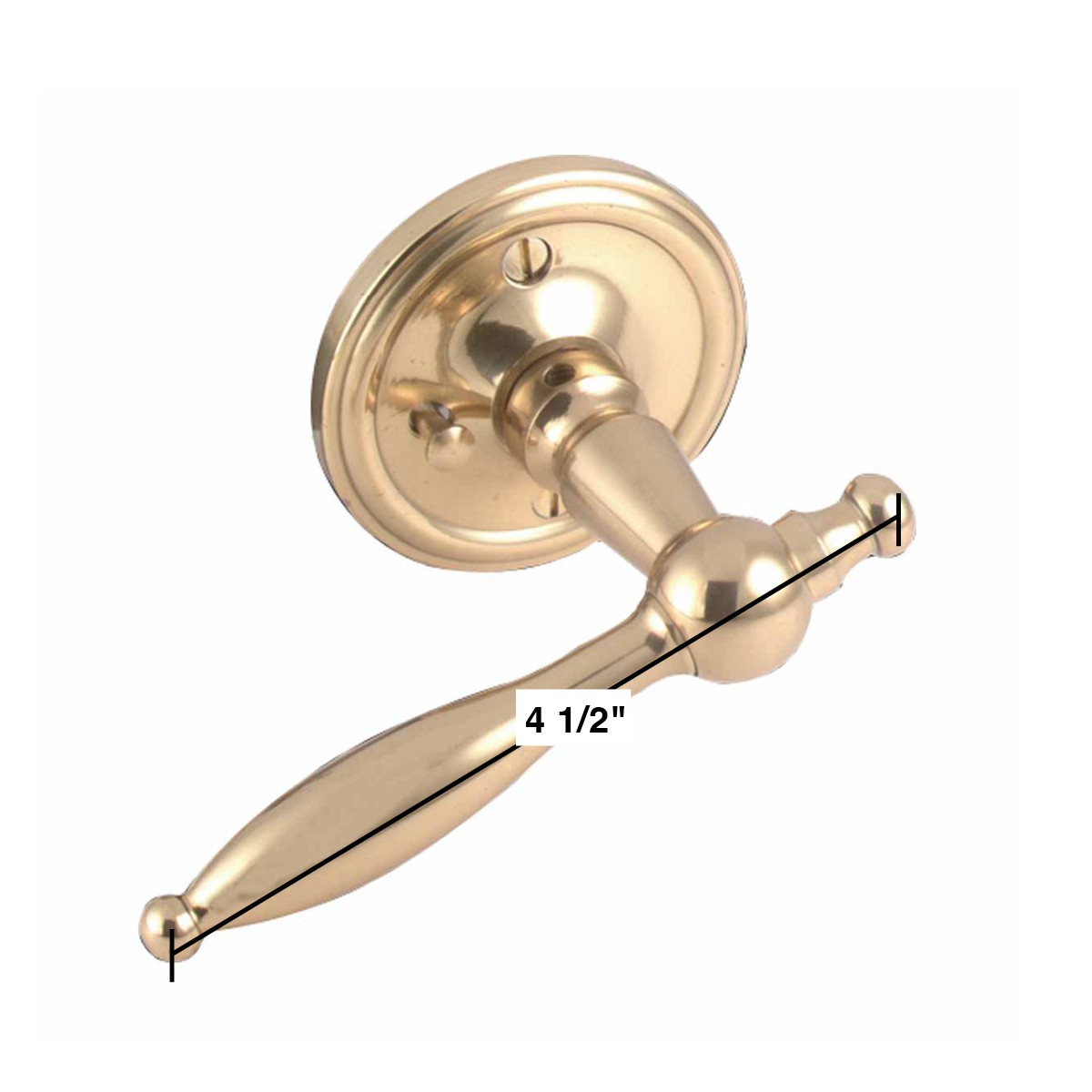 Door Levers Bright Solid Brass Door Hardware Privacy Set Br. 2 3/8 Bac