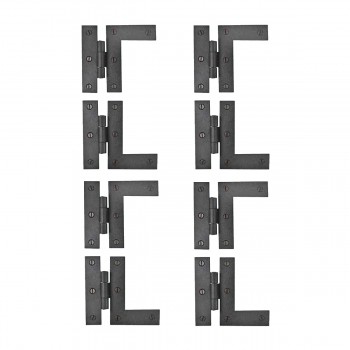 Black HL Flush Mount Door Hinges Left & Right Pair Pack of 4 