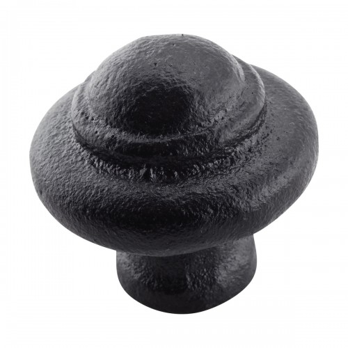 50 Cast Iron Cabinet Knob Black Round 1-1/8" Dia. image-5