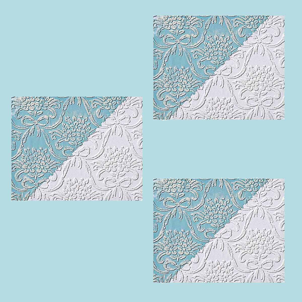 3 Wallpapers White Embossed Textured Vinyl Kensington