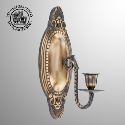 Victorian Vintage Antique Brass Wall Sconce Candle Holder image-2