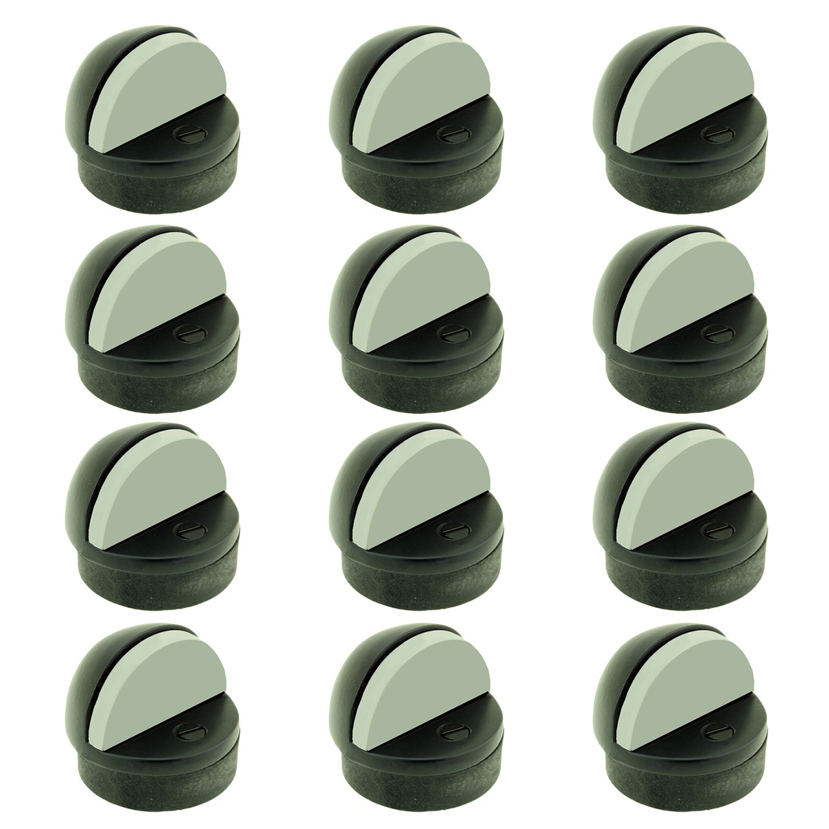 Matte Black Domed Door Stop Floor Mount Bumber 12 set