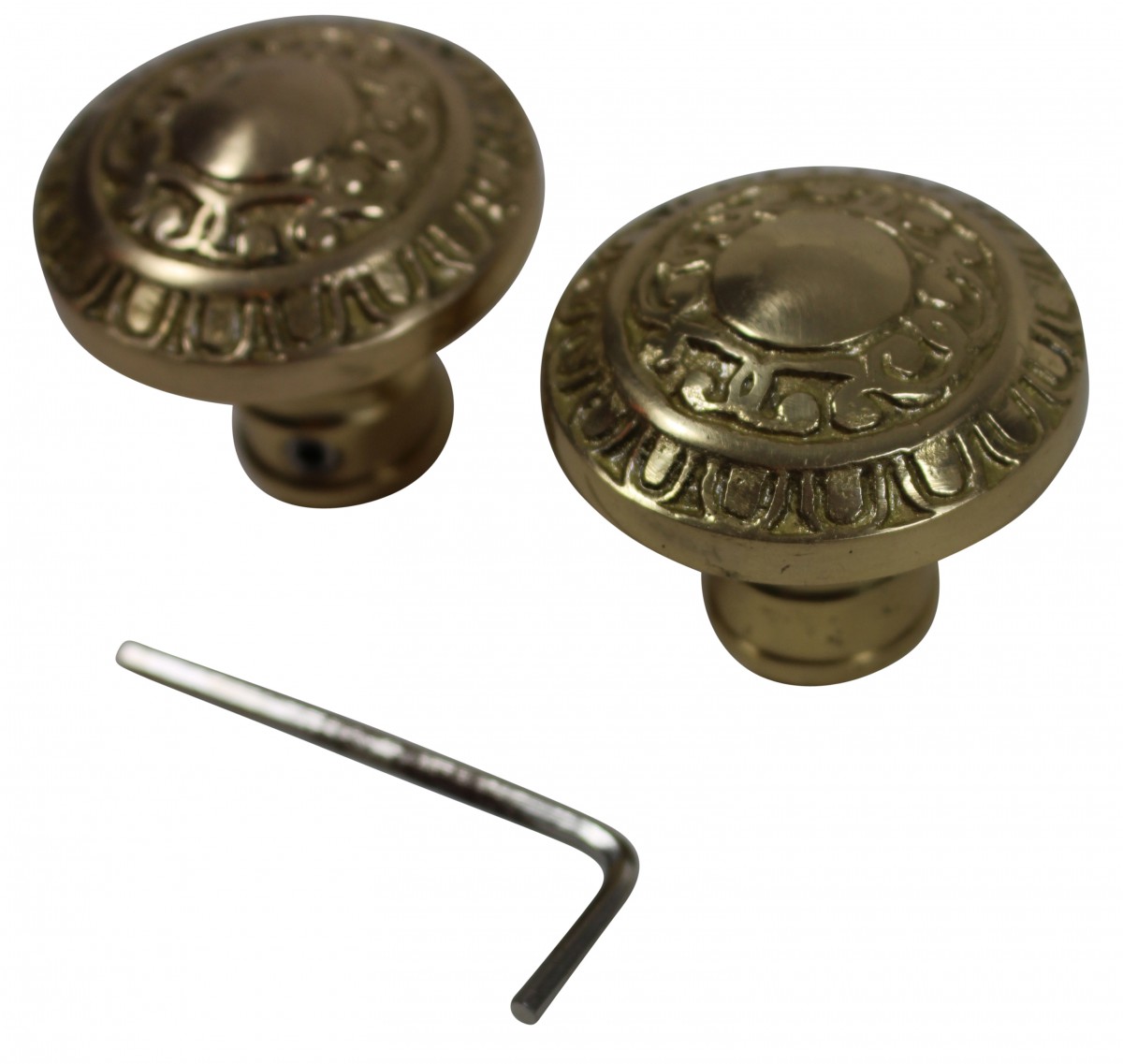 Bright Solid Brass 2 3/8 inch Door Knob Passage Set Item75504