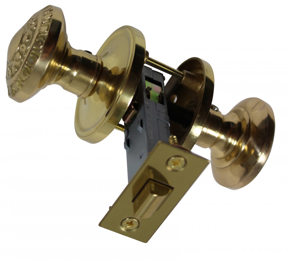 Bright Solid Brass 2 3/8 inch Door Knob Passage Set Item75504