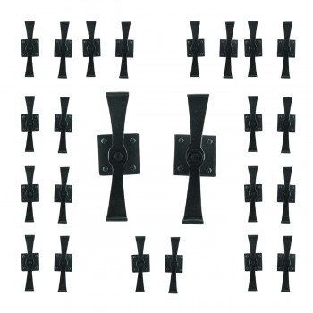 Black Wrought Iron Shutter Dogs 5.8"L Window Hardware Set of 12 
