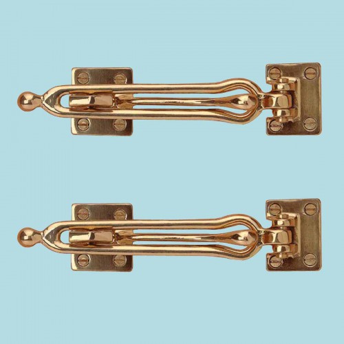 2 Swing Bar Security Door Lock Durable Door Guard Solid Brass Safety Guard Lock image-2