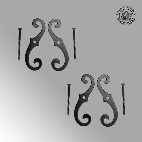 Pairs of Vintage Shutter Dogs S Shaped Shutter Hardware in Black Pack of 2 image-8