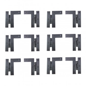 Black Cabinet Hinges 3.5" HL Offset Hinge Pair Left and Right Wrought Iron Hinge 