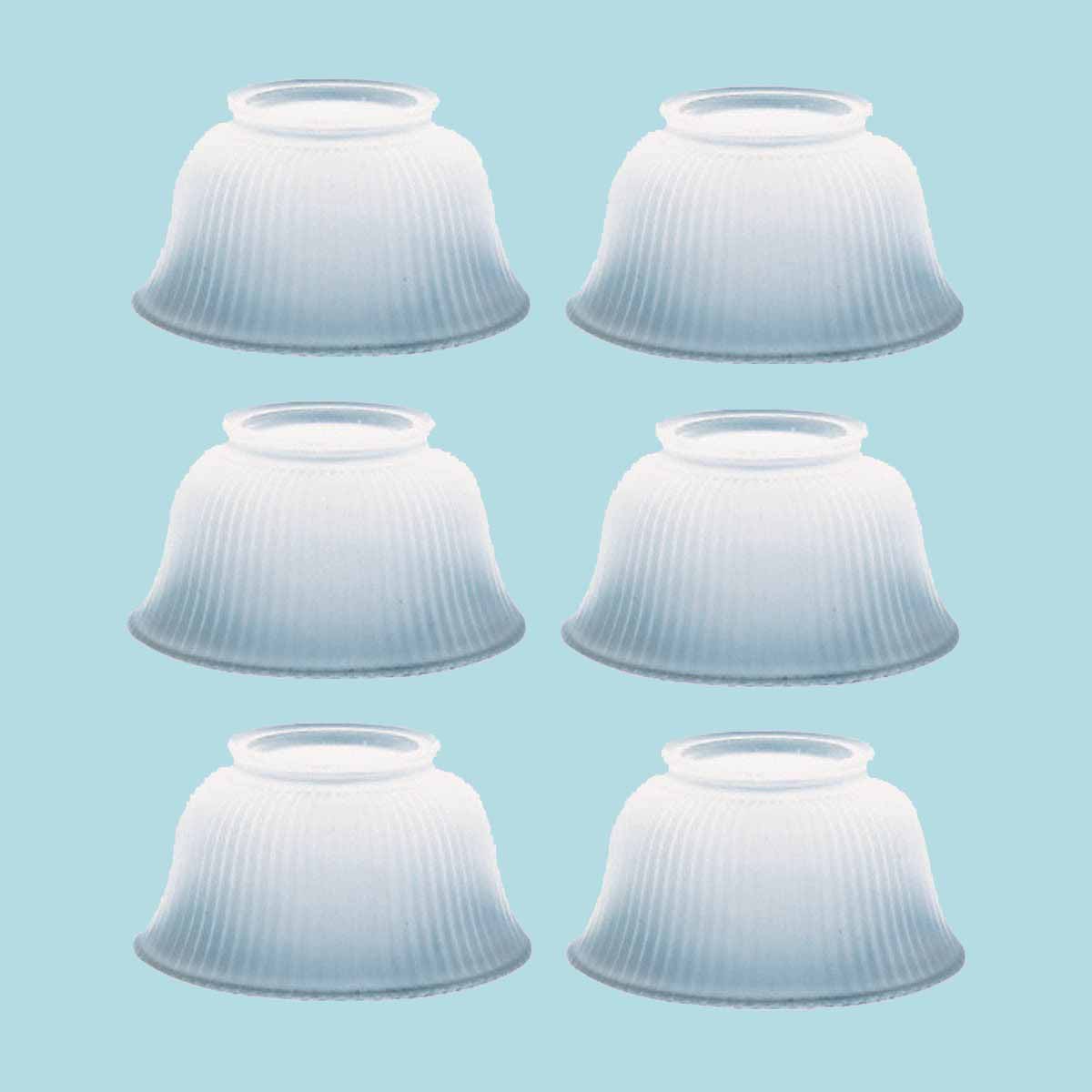 6 Lamp Shade White Glass Traditional 3 5/8" H x 4" Fitter