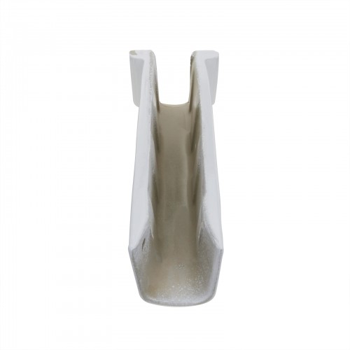 Small White Pedestal Bathroom Sink with 4" Rose Gold Faucet and Drain image-6
