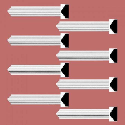Cornice White Urethane Simple Design 8 Pieces Totaling 760" Length image-2