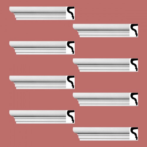 Cornice White Strasbourg Design 8 Pieces Totaling 768" Length image-2