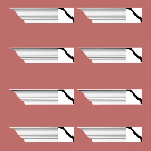 Cornice White Urethane Princess Anne Simple Design 8 Pieces Totaling 752" Length image-2