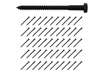 Steel 5/16 X 4" Lag Bolts Screw 50 Pack Black Zinc Plated, Hex Head Leg Screw 