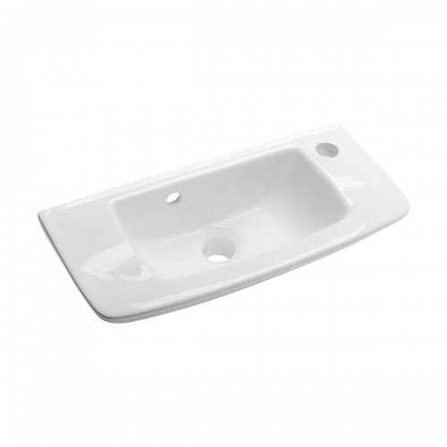 Wall Mount Small Vessel Sink With Overflow and Single Faucet Hole Set of 3 image-9