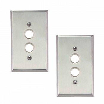 2 Switchplate Brushed Stainless Steel 1 Pushbutton 