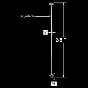 2 Shower Surround Chrome Ceiling Brace Only 38" image-3