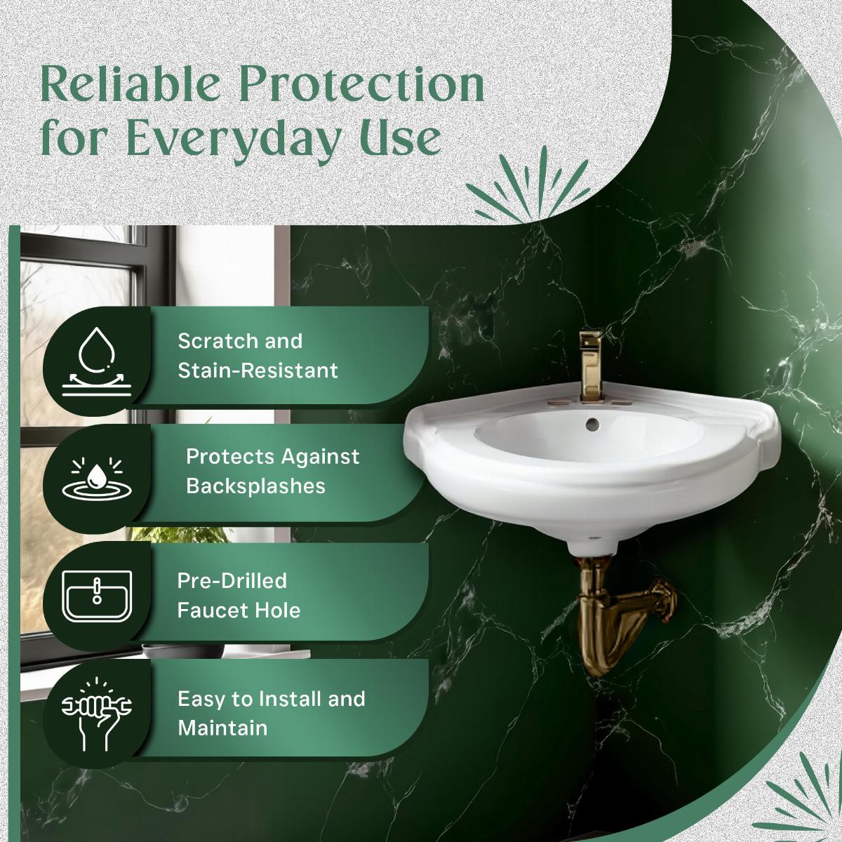 Portsmouth Corner Small Wall Mounted Ceramic Bathroom Sink image-5