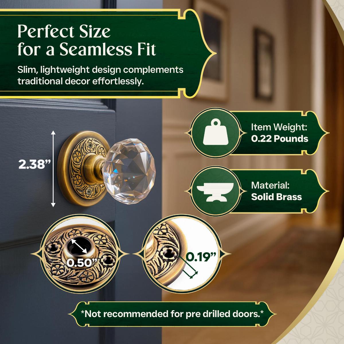 Victorian Rosette Antique Brass Cabinet Door Knob 2.5" Dia. Back Plate Pack of 4 image-4