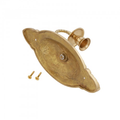 2 Wall Sconces Bright Brass Candle Holders Set of 2 image-11