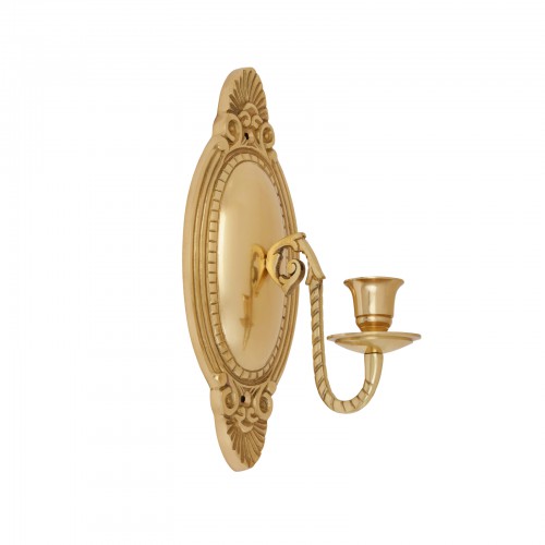 2 Wall Sconces Bright Brass Candle Holders Set of 2 image-14