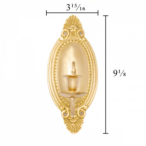 2 Wall Sconces Bright Brass Candle Holders Set of 2 image-15