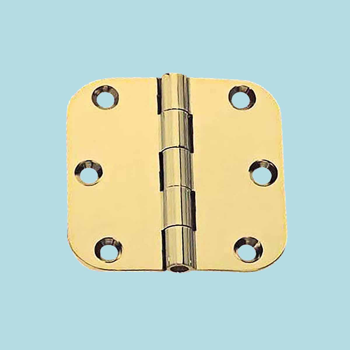 Hinges Bright Solid Brass 2" x 2" Round Hinge