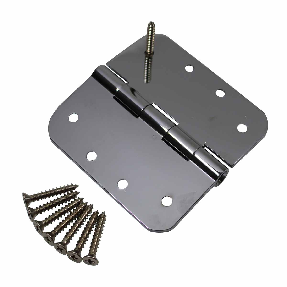 Door Hinges Bright Chrome Radius Hinge 4" x 4"