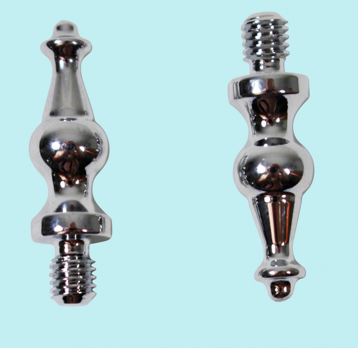 Hinges Bright Chrome Small Temple Hinge Finial Pair