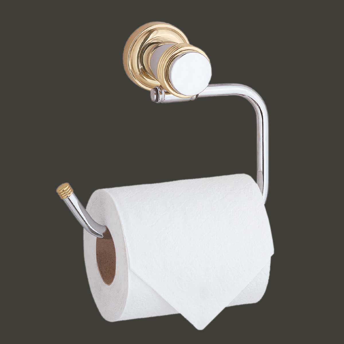 Victorian Toilet Paper Holder Stand Bright Chrome Tissue Holder