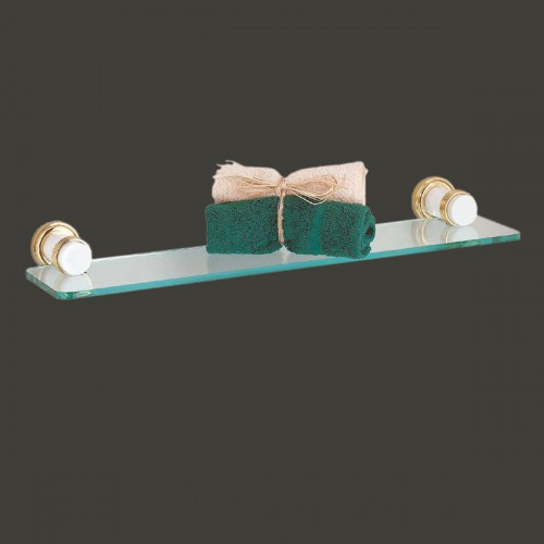 Floating Glass Shelf Kit 20 3/4" W Solid Brass Brackets image-4