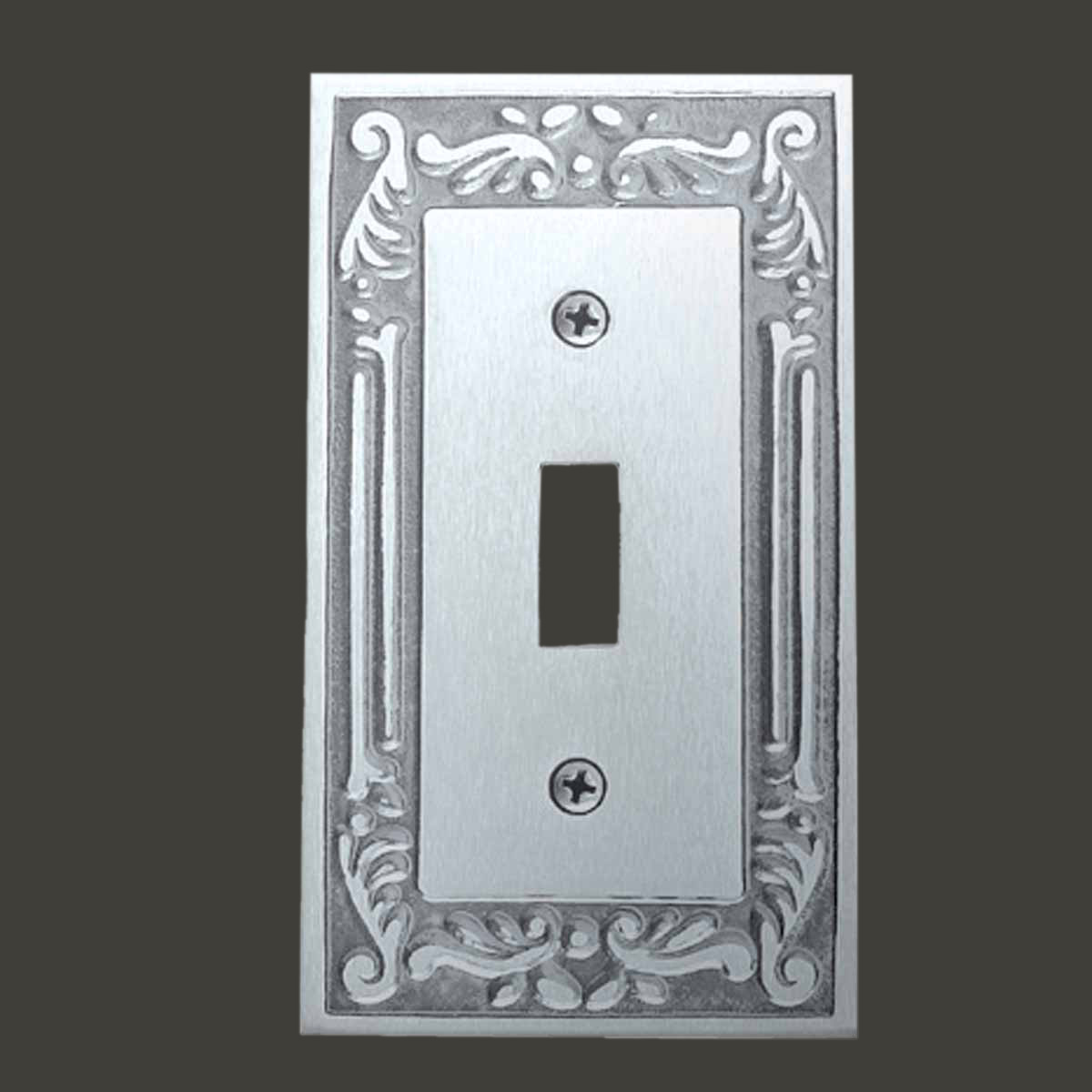 Victorian Switch Plate Single Toggle Chrome Solid Brass
