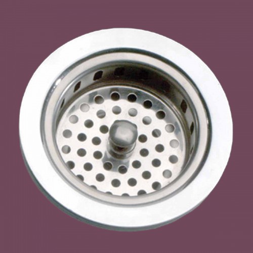 Kitchen Sink Strainer - 3-5/6" Dia. Solid Brass Chrome Finish image-2