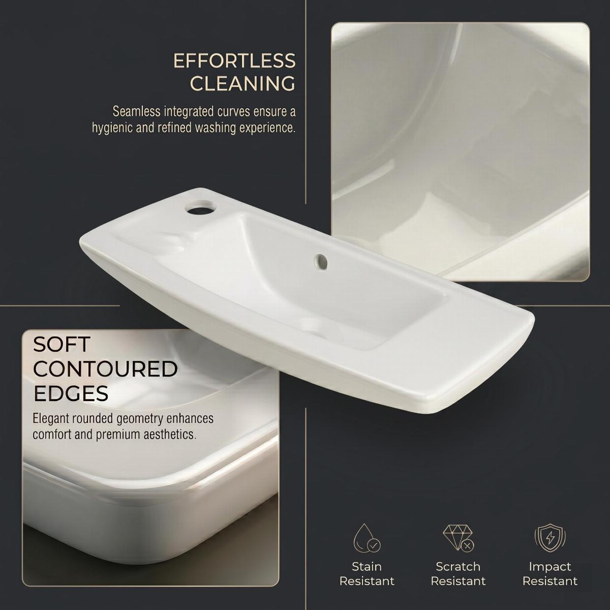 West Edgewood 20" Wall Mounted Bathroom Sink White with Overflow image-7