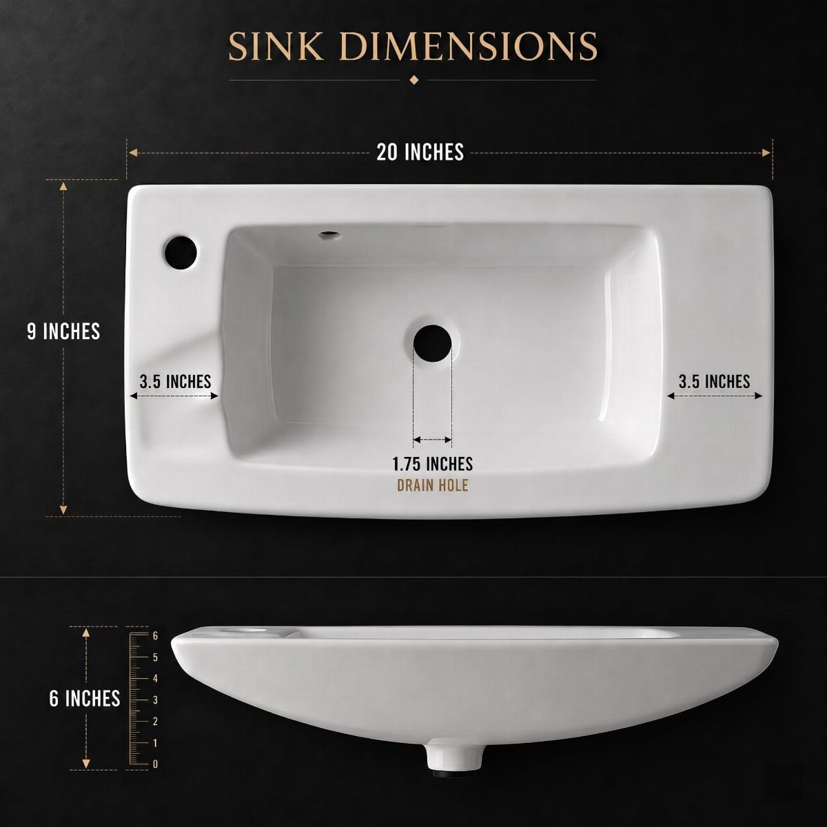 West Edgewood 20" Wall Mounted Bathroom Sink White with Overflow image-4