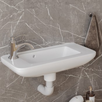 West Edgewood 20" Wall Mounted Bathroom Sink White with Overflow 