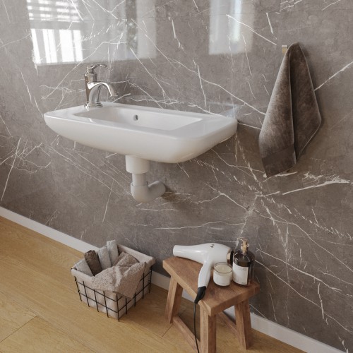 West Edgewood 20" Wall Mounted Bathroom Sink White with Overflow image-2