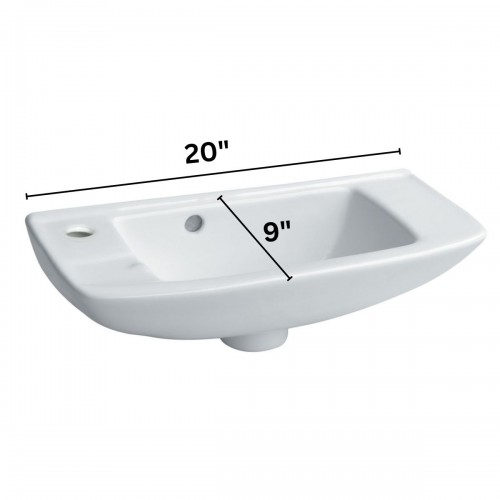 West Edgewood 20" Wall Mounted Bathroom Sink White with Overflow image-6