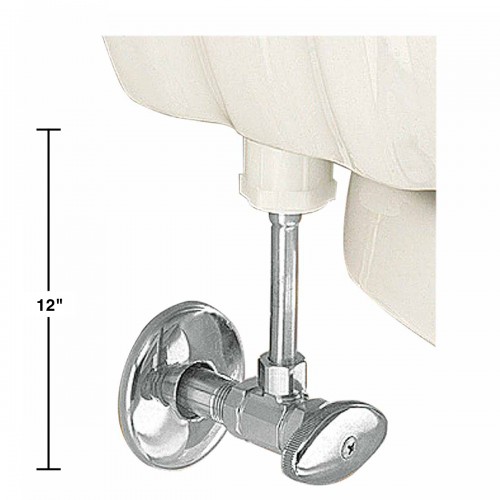 Toilet Angle Stop Valve Chrome Brass Flange 12 Inch Supply Line image-4