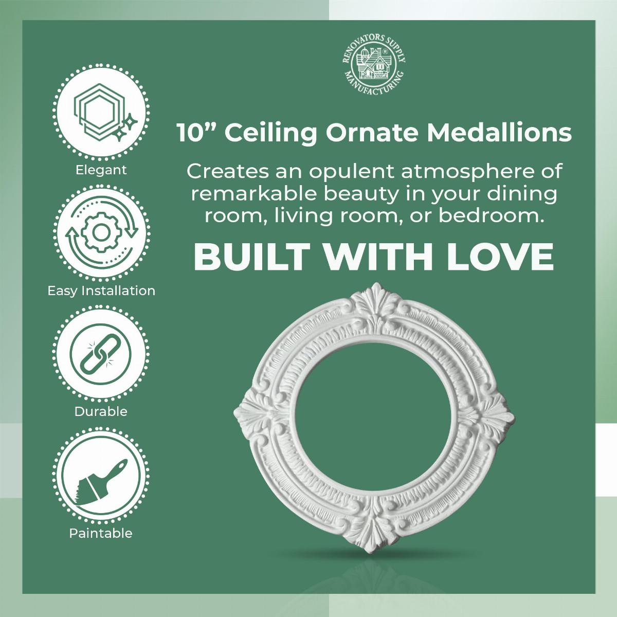 Recessed Urethane Ceiling Medallion Trim White 6 inches ID x 10" OD Pack of 20 image-5